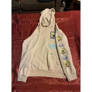 Nickelodeon Hoodie Mens M SpongeBob Graphic Pullover Pink Im Ready Kangaroo
